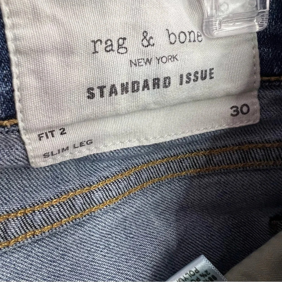 Rag & bone  jeans denim blue distressed with holes luxury soft comfy pants - Picture 5 of 16